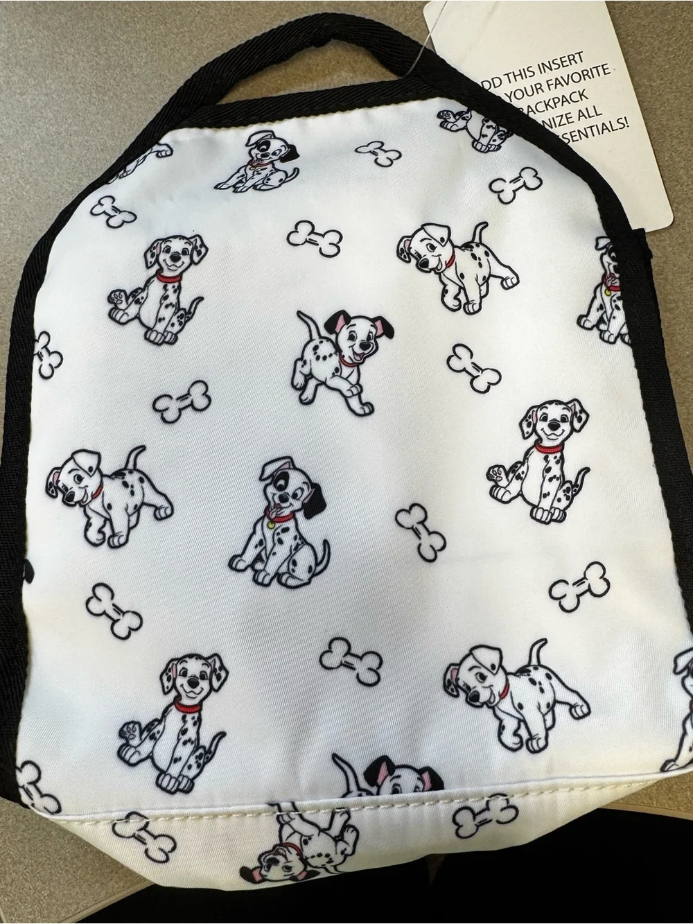 Disney 101 Dalmatians Puppies Allover Print Backpack Organizer Pouch NWT